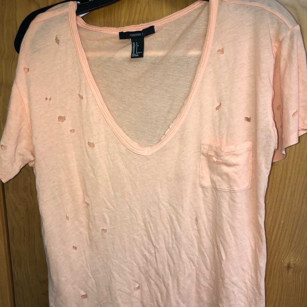 Distressed peach top
